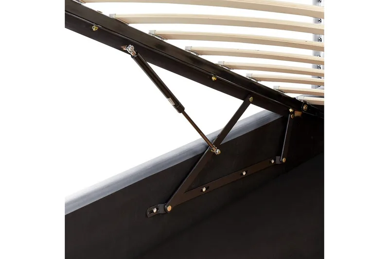 Sänky säilytystilalla Metz - Harmaa, Hopea/Sametti, Harmaa, hopea/sametti, 90x200 cm - Huonekalut - Sänky - Sänkykehikot & sängynrungot