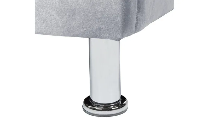 Sänky säilytystilalla Metz - Harmaa, Hopea/Sametti, Harmaa, hopea/sametti, 90x200 cm - Huonekalut - Sänky - Sänkykehikot & sängynrungot