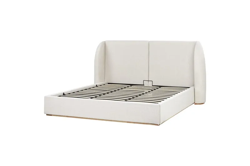 Sänky säilytystilalla Monestier - Valkoinen, 180x200 cm - Huonekalut - Sänky - Sänkykehikot & sängynrungot