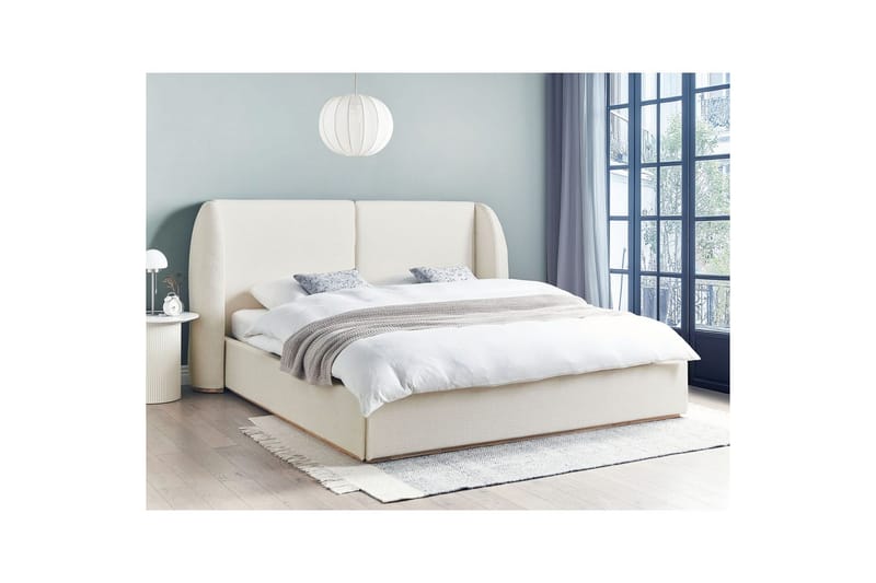 Sänky säilytystilalla Monestier - Valkoinen, 180x200 cm - Huonekalut - Sänky - Sänkykehikot & sängynrungot