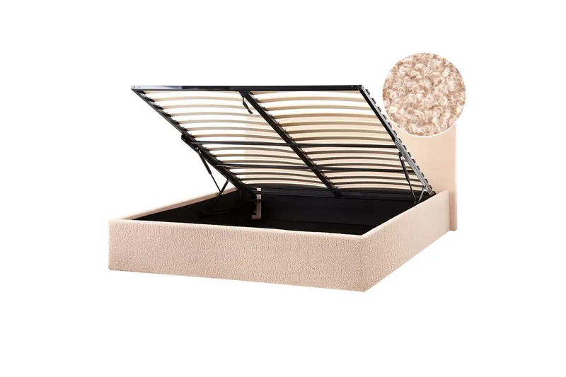 Sänky säilytystilalla Orbey, Beige, 140x200 cm