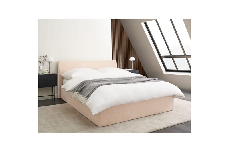 Sänky säilytystilalla Orbey - Beige, 140x200 cm - Huonekalut - Sänky - Sänkykehikot & sängynrungot