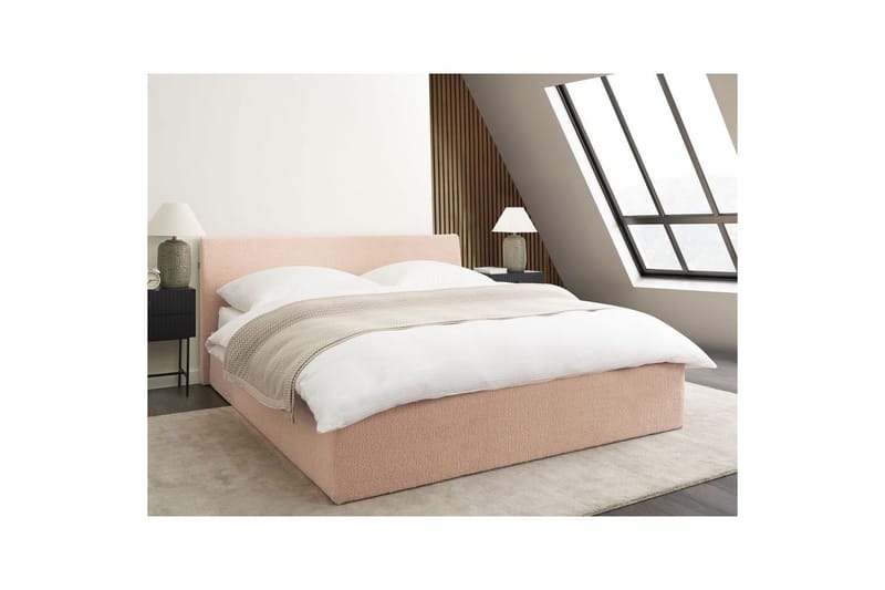 Sänky säilytystilalla Orbey - Beige, 160x200 cm - Huonekalut - Sänky - Sänkykehikot & sängynrungot