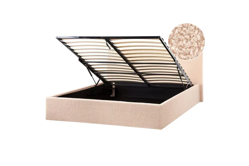 Sänky säilytystilalla Orbey, Beige, 160x200 cm