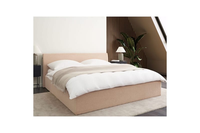 Sänky säilytystilalla Orbey - Beige, 180x200 cm - Huonekalut - Sänky - Sänkykehikot & sängynrungot