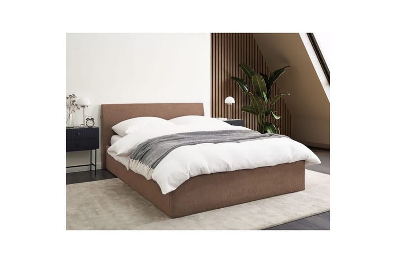 Sänky säilytystilalla Orbey - Ruskea, 140x200 cm - Huonekalut - Sänky - Sänkykehikot & sängynrungot