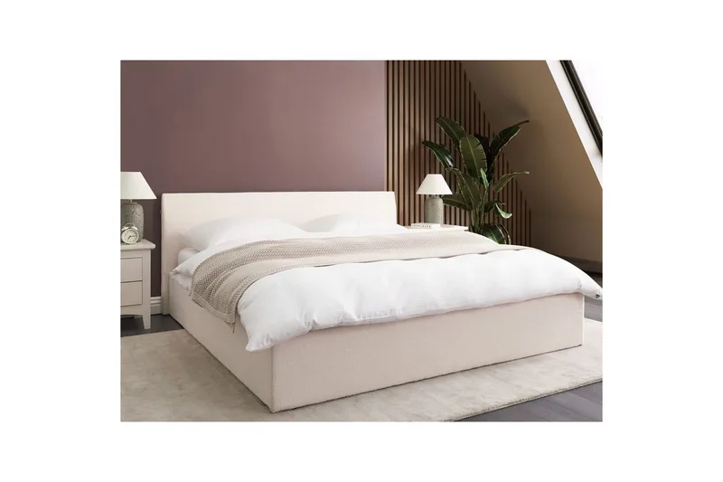 Sänky säilytystilalla Orbey - Valkoinen, 180x200 cm - Huonekalut - Sänky - Sänkykehikot & sängynrungot