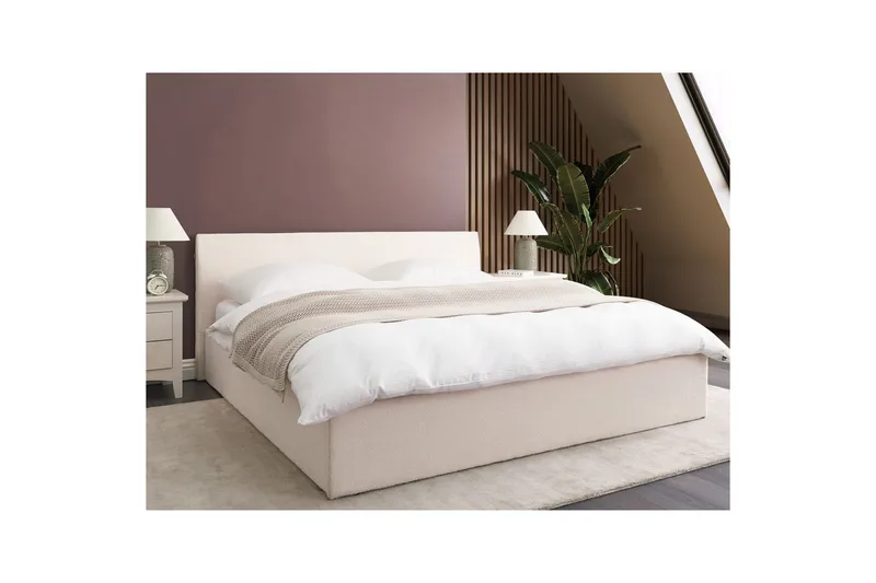 Sänky säilytystilalla Orbey - Valkoinen, 180x200 cm - Huonekalut - Sänky - Sänkykehikot & sängynrungot