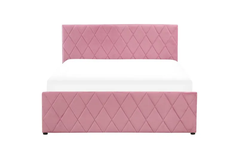 Sänky säilytystilalla Rochefort - Vaaleanpunainen, Rosa, 140x200 cm - Huonekalut - Sänky - Sänkykehikot & sängynrungot