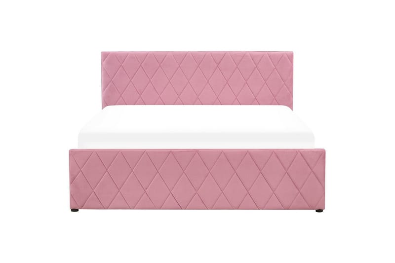 Sänky säilytystilalla Rochefort - Vaaleanpunainen, Rosa, 160x200 cm - Huonekalut - Sänky - Sänkykehikot & sängynrungot