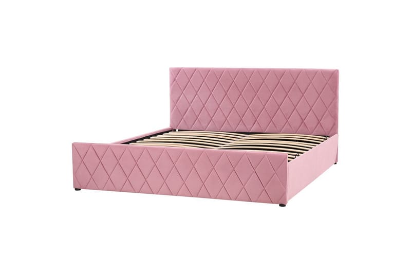 Sänky säilytystilalla Rochefort - Vaaleanpunainen, Rosa, 180x200 cm - Huonekalut - Sänky - Sänkykehikot & sängynrungot
