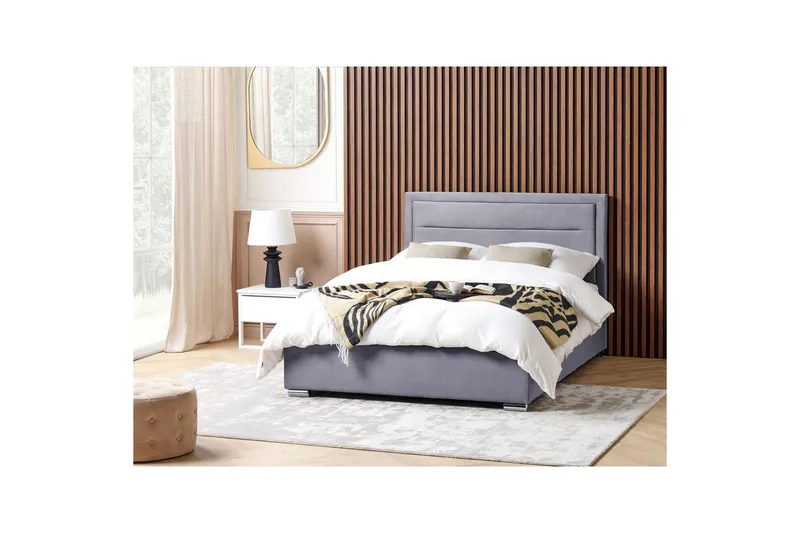 Sänky säilytystilalla Rouen - Harmaa, 140x200 cm - Huonekalut - Sänky - Sänkykehikot & sängynrungot