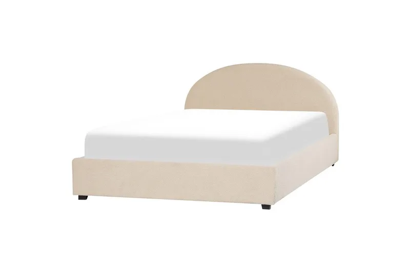 Sänky säilytystilalla Vaucluse - Beige/bouclé, Beige/Bouclé, 160x200 cm - Huonekalut - Sänky - Sänkykehikot & sängynrungot