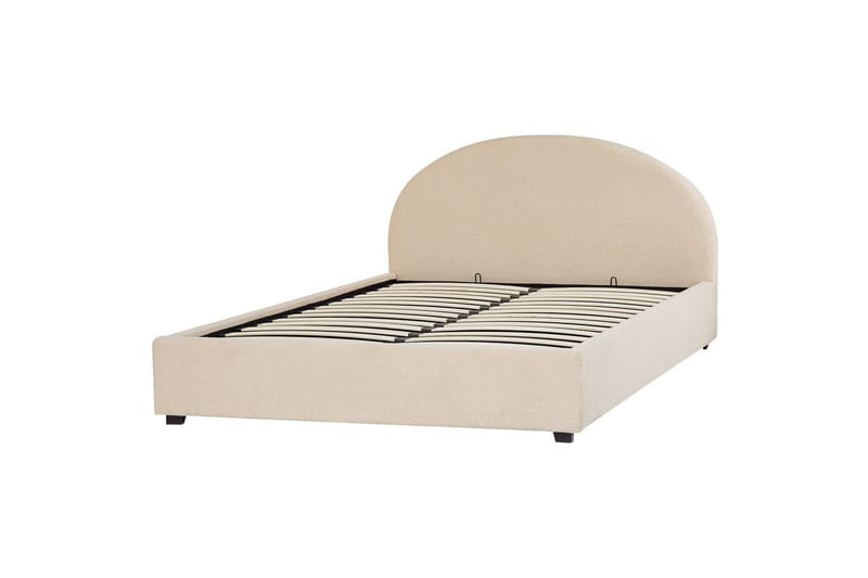 Sänky säilytystilalla Vaucluse - Beige/bouclé, Beige/Bouclé, 160x200 cm - Huonekalut - Sänky - Sänkykehikot & sängynrungot