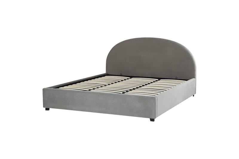 Sänky säilytystilalla Vaucluse - Vaaleanharmaa/sametti, Vaaleanharmaa/Sametti, 180x200 cm - Huonekalut - Sänky - Sänkykehikot & sängynrungot