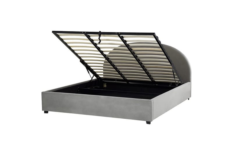 Sänky säilytystilalla Vaucluse - Vaaleanharmaa/sametti, Vaaleanharmaa/Sametti, 180x200 cm - Huonekalut - Sänky - Sänkykehikot & sängynrungot
