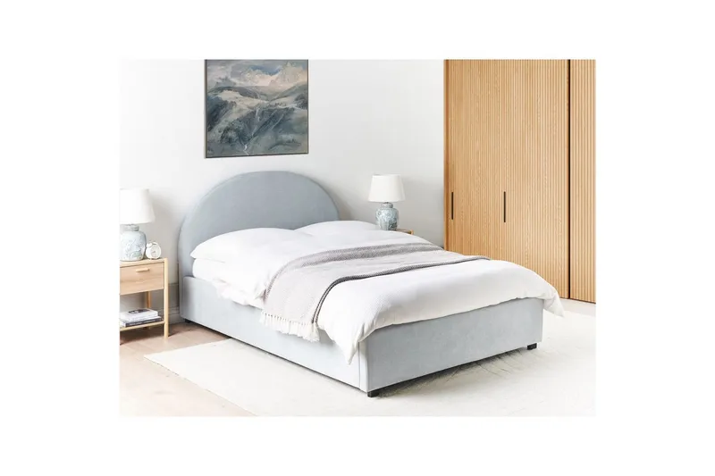 Sänky säilytystilalla Vaucluse - Vaaleansininen/polyesteri, Vaaleansininen/Polyesteri, 140x200 cm - Huonekalut - Sänky - Sänkykehikot & sängynrungot