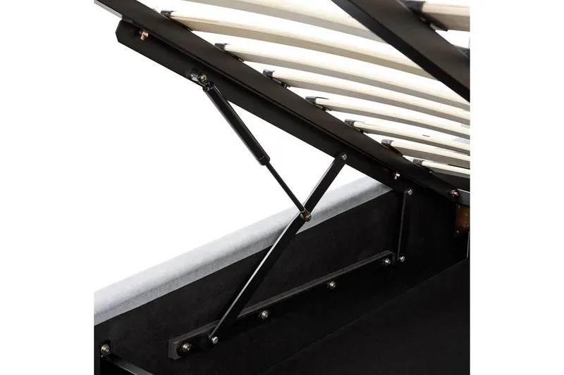 Sänky säilytystilalla Vaucluse - Vaaleansininen/polyesteri, Vaaleansininen/Polyesteri, 140x200 cm - Huonekalut - Sänky - Sänkykehikot & sängynrungot