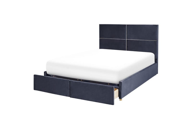 Sänky säilytystilalla Vernoyes - Musta, kulta, 160x200 cm - Huonekalut - Sänky - Sänkykehikot & sängynrungot