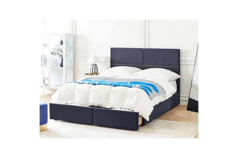 Sänky säilytystilalla Vernoyes - Musta, kulta, 160x200 cm - Huonekalut - Sänky - Sänkykehikot & sängynrungot