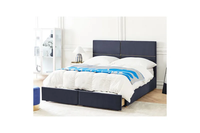 Sänky säilytystilalla Vernoyes - Musta, kulta, 180x200 cm - Huonekalut - Sänky - Sänkykehikot & sängynrungot