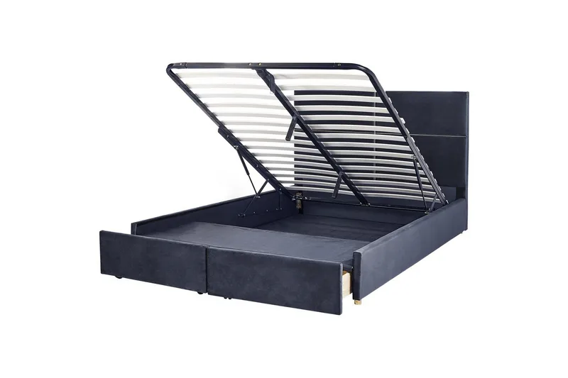 Sänky säilytystilalla Vernoyes, Musta, kulta, 180x200 cm