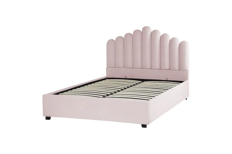 Sänky säilytystilalla Vincennes - Rosa, Musta, 160x200 cm - Huonekalut - Sänky - Sänkykehikot & sängynrungot