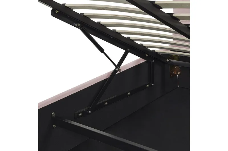 Sänky säilytystilalla Vincennes - Rosa, Musta, 160x200 cm - Huonekalut - Sänky - Sänkykehikot & sängynrungot