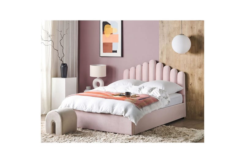 Sänky säilytystilalla Vincennes - Rosa, Musta, 160x200 cm - Huonekalut - Sänky - Sänkykehikot & sängynrungot