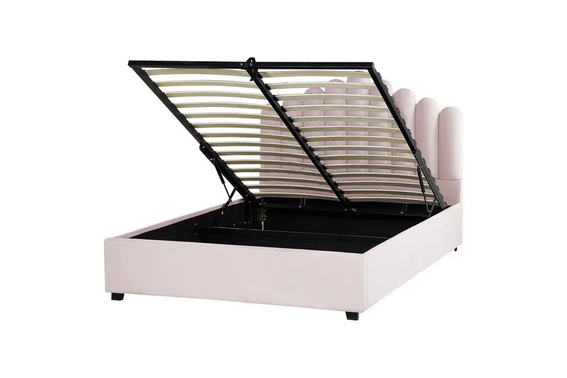 Sänky säilytystilalla Vincennes - Rosa, Musta, 160x200 cm - Huonekalut - Sänky - Sänkykehikot & sängynrungot