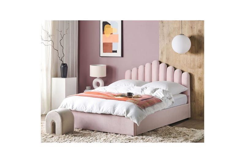 Sänky säilytystilalla Vincennes - Rosa, Musta, 180x200 cm - Huonekalut - Sänky - Sänkykehikot & sängynrungot