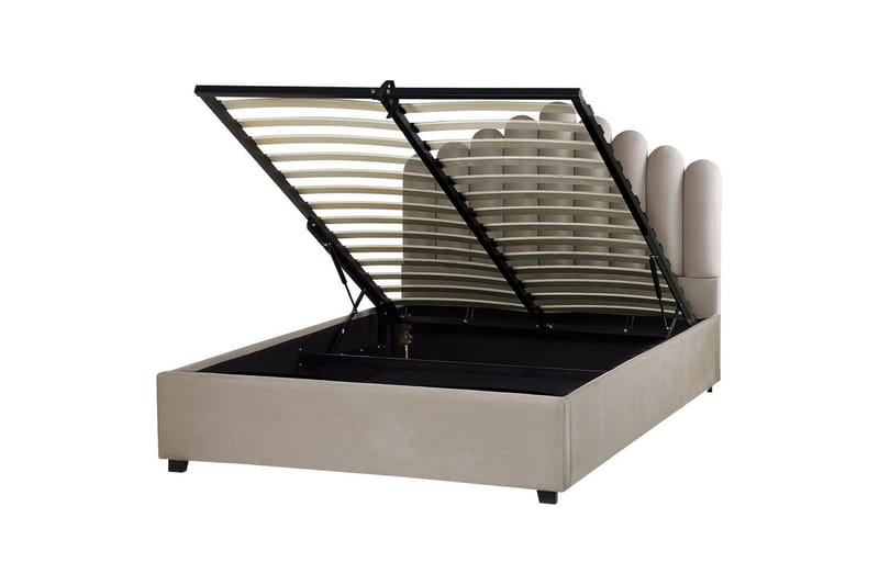 Sänky säilytystilalla Vincennes, Taupe, musta, 140x200 cm