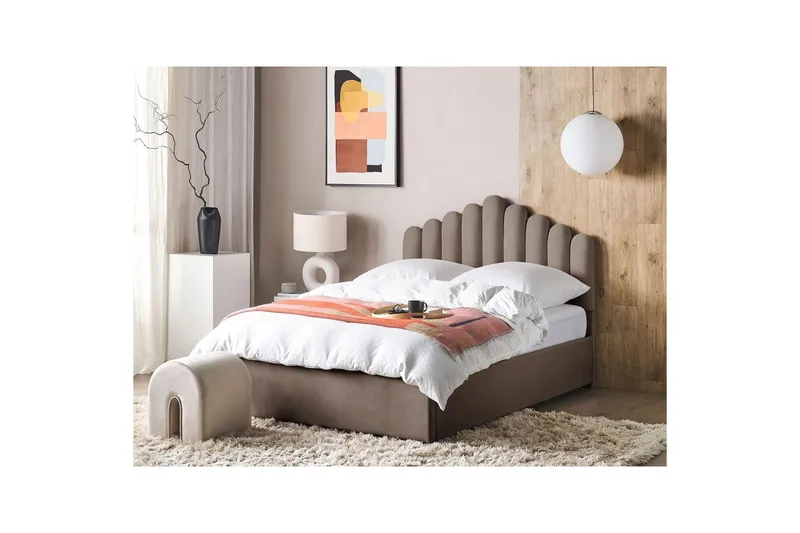 Sänky säilytystilalla Vincennes - Taupe, musta, 140x200 cm - Huonekalut - Sänky - Sänkykehikot & sängynrungot