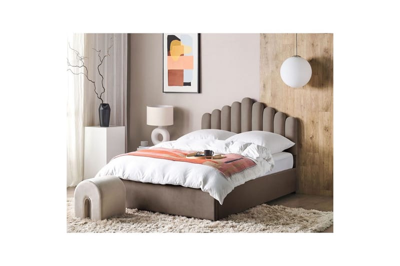 Sänky säilytystilalla Vincennes - Taupe, musta, 140x200 cm - Huonekalut - Sänky - Sänkykehikot & sängynrungot