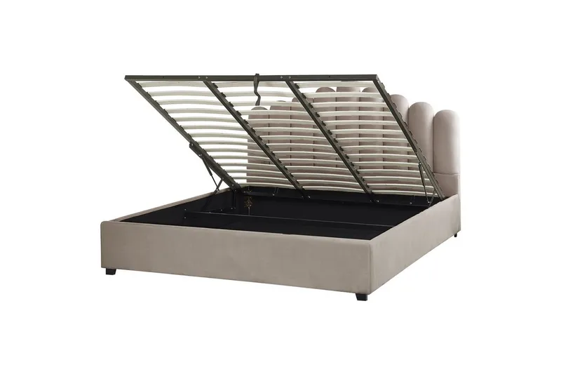 Sänky säilytystilalla Vincennes, Taupe, musta, 180x200 cm