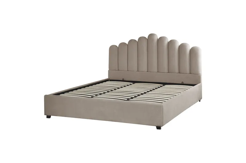 Sänky säilytystilalla Vincennes - Taupe, musta, 180x200 cm - Huonekalut - Sänky - Sänkykehikot & sängynrungot