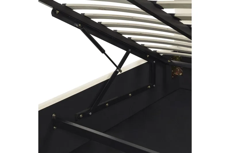 Sänky säilytystilalla Vincennes - Valkoinen, Musta, 140x200 cm - Huonekalut - Sänky - Sänkykehikot & sängynrungot