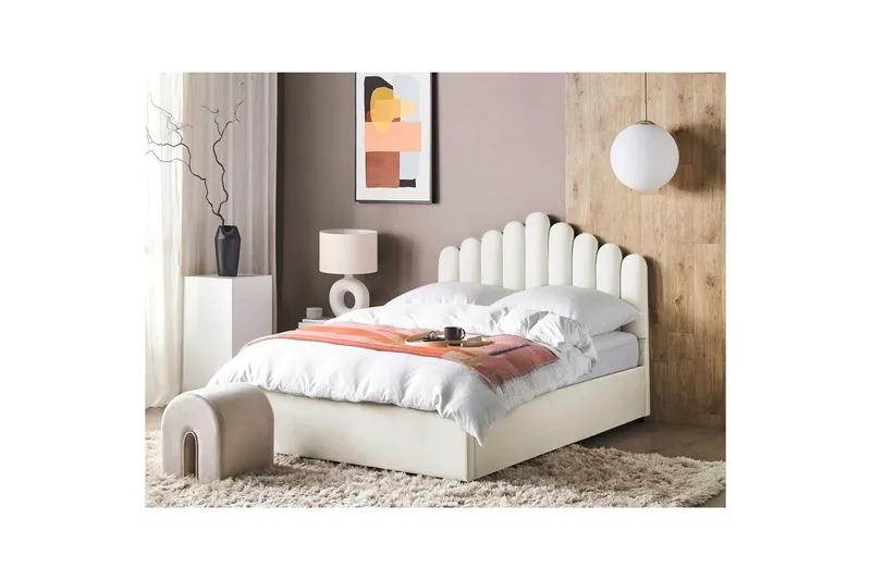 Sänky säilytystilalla Vincennes - Valkoinen, Musta, 140x200 cm - Huonekalut - Sänky - Sänkykehikot & sängynrungot