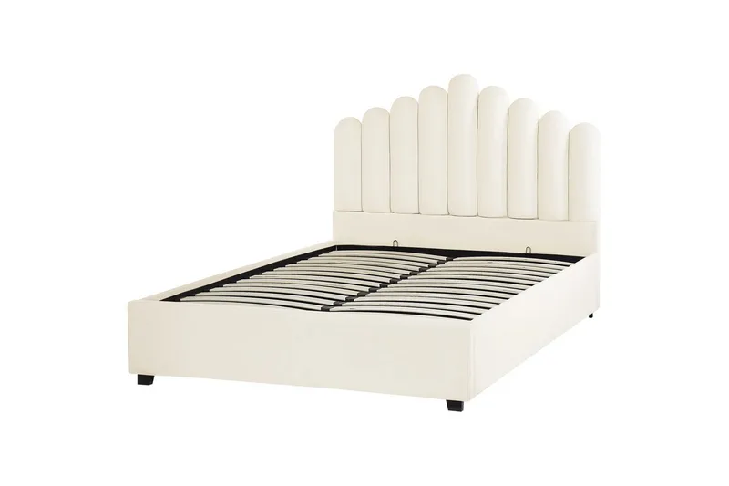 Sänky säilytystilalla Vincennes - Valkoinen, Musta, 140x200 cm - Huonekalut - Sänky - Sänkykehikot & sängynrungot