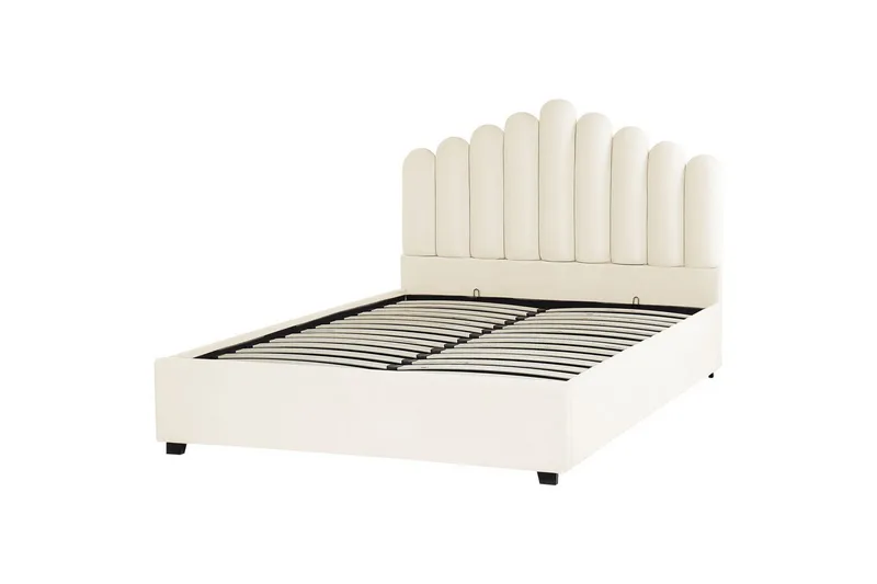 Sänky säilytystilalla Vincennes - Valkoinen, Musta, 160x200 cm - Huonekalut - Sänky - Sänkykehikot & sängynrungot