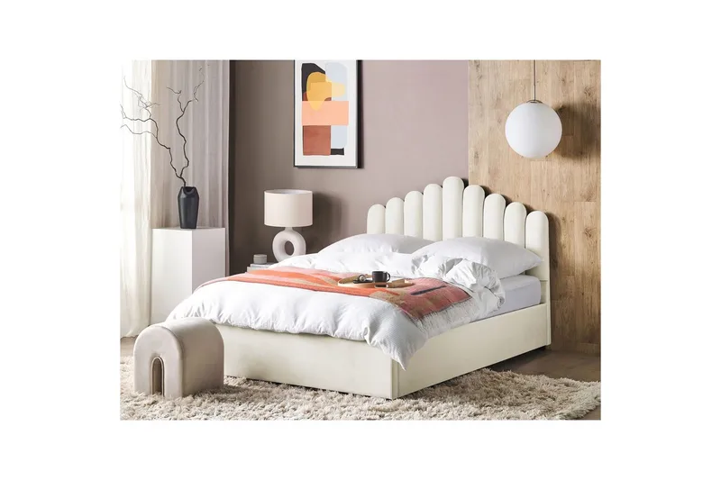 Sänky säilytystilalla Vincennes - Valkoinen, Musta, 160x200 cm - Huonekalut - Sänky - Sänkykehikot & sängynrungot