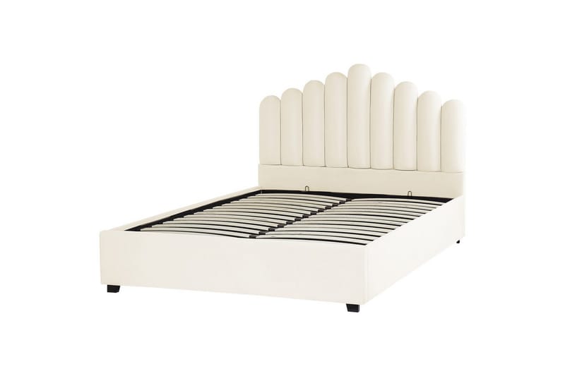 Sänky säilytystilalla Vincennes - Valkoinen, Musta, 160x200 cm - Huonekalut - Sänky - Sänkykehikot & sängynrungot