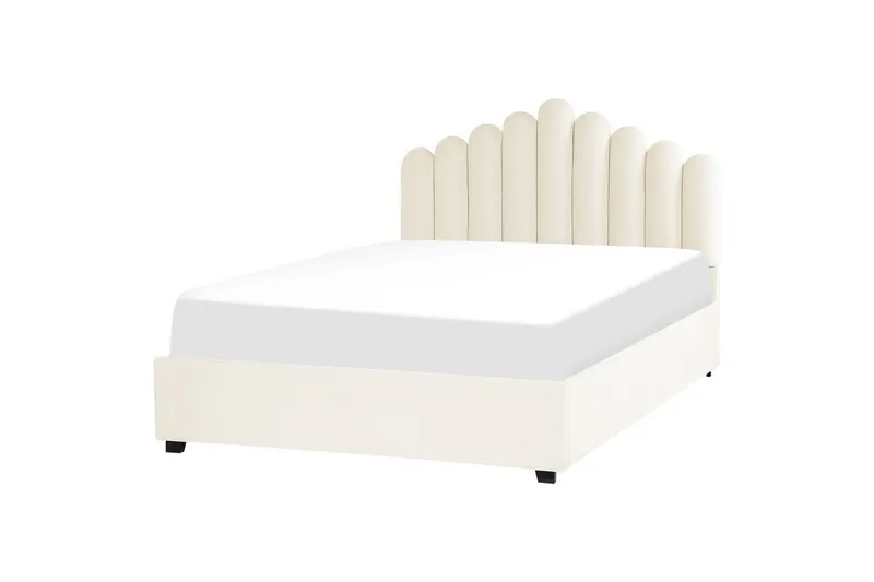 Sänky säilytystilalla Vincennes - Valkoinen, Musta, 160x200 cm - Huonekalut - Sänky - Sänkykehikot & sängynrungot