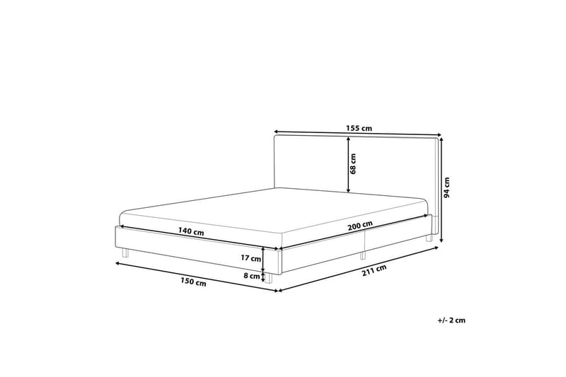 Sänky sälepohjalla Albi - Beige, musta/Bouclé, 140x200 cm - Huonekalut - Sänky - Sänkykehikot & sängynrungot