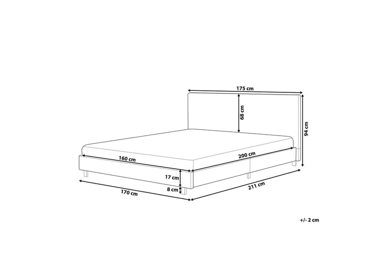 Sänky sälepohjalla Albi - Beige, musta/Bouclé, 160x200 cm - Huonekalut - Sänky - Sänkykehikot & sängynrungot