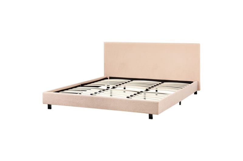 Sänky sälepohjalla Albi, Beige, musta/Bouclé, 180x200 cm