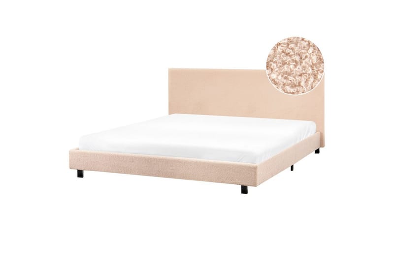 Sänky sälepohjalla Albi - Beige, musta/Bouclé, 180x200 cm - Huonekalut - Sänky - Sänkykehikot & sängynrungot