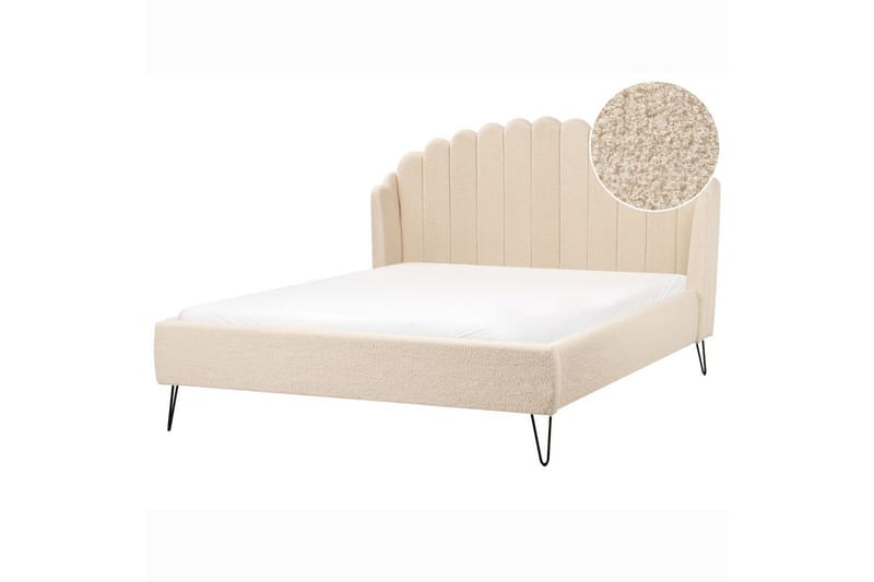 Sänky sälepohjalla Ambillou - Beige, musta, 140x200 cm - Huonekalut - Sänky - Sänkykehikot & sängynrungot