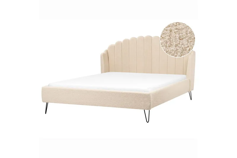 Sänky sälepohjalla Ambillou - Beige, musta, 180x200 cm - Huonekalut - Sänky - Sänkykehikot & sängynrungot
