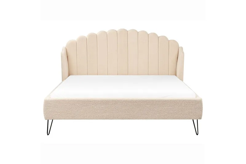 Sänky sälepohjalla Ambillou - Beige, musta, 180x200 cm - Huonekalut - Sänky - Sänkykehikot & sängynrungot